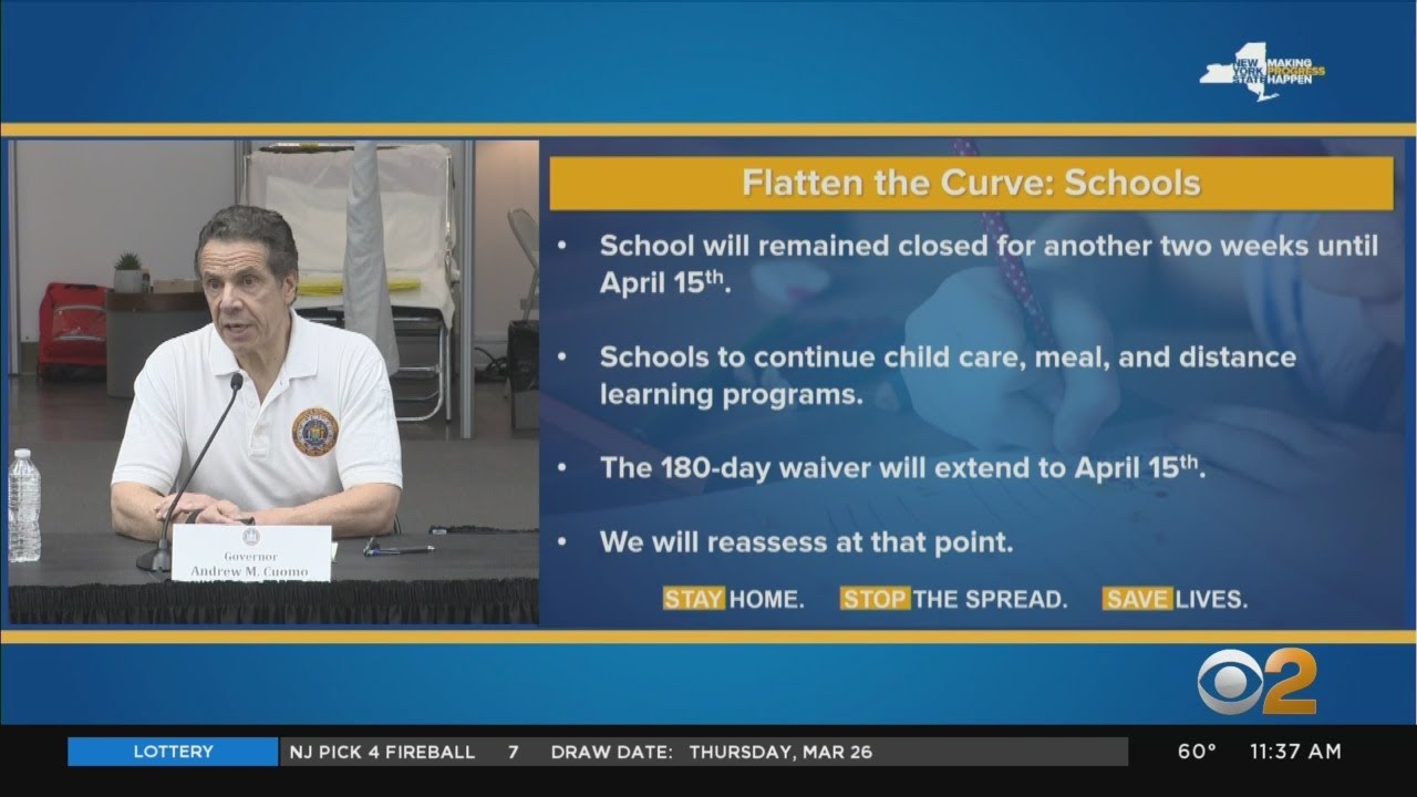 Gov. Cuomo Announcing Plans To Extend All School Closures To April 15