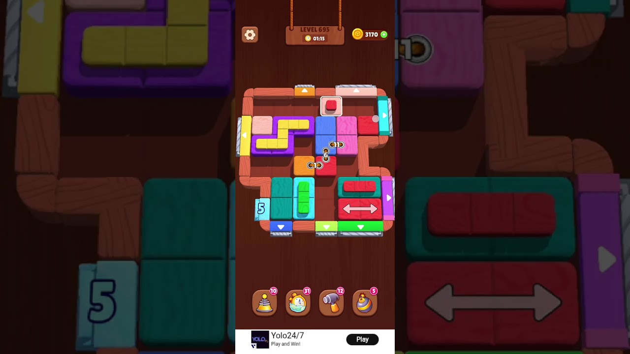 wood blast escape level 695 solve