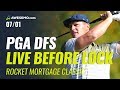 PGA DFS Live Before Lock - 2020 Rocket Mortgage Classic - Awesemo.com