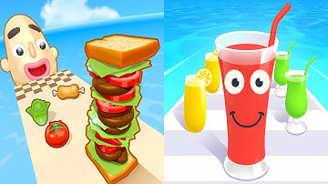Sandwich Runner VS Juice Run - Satisfying ASMR Gameplay ALL Levels