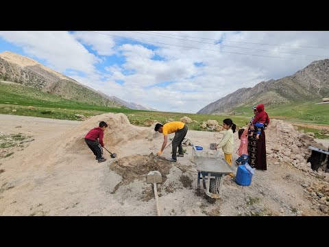 The unity of Majid's nomadic family with the beginning of cementing the house