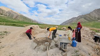 The unity of Majid's nomadic family with the beginning of cementing the house