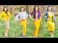 mustard yellow office wear outfit ideas