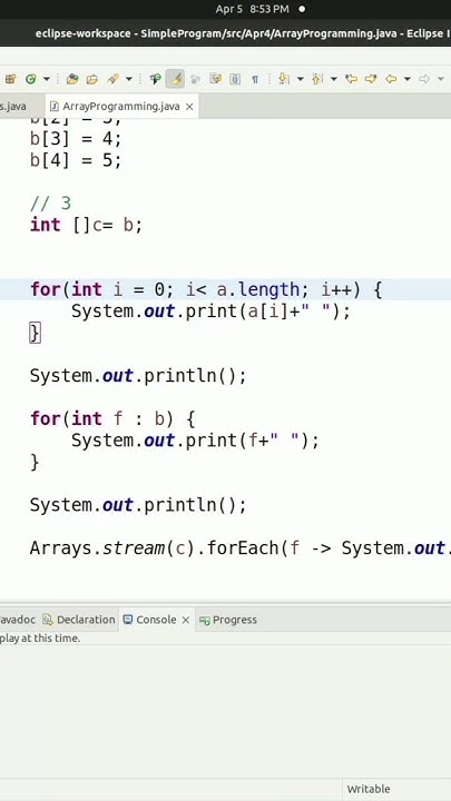 3 ways initialisation and 3 ways print Array | Array in Java - YouTube