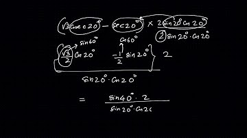 30: √3 cosec 20°-sec 20°=