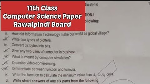 1st year Computer Science Rawalpindi board group1 solved paper 2023 ||