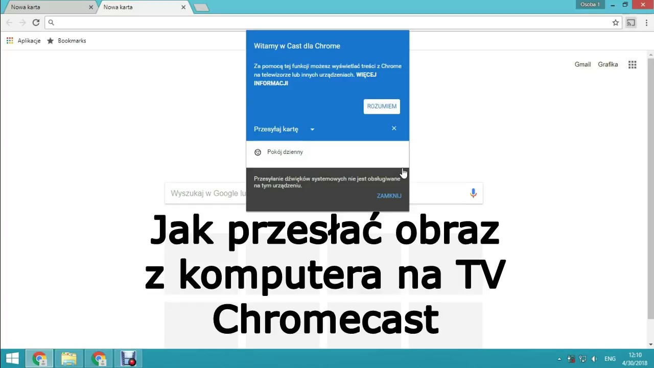 Obraz Z Komputera Na Tv Przez Wifi Windows 10 Jak przesłać obraz z komputera na TV. Wifi Chromecast - YouTube