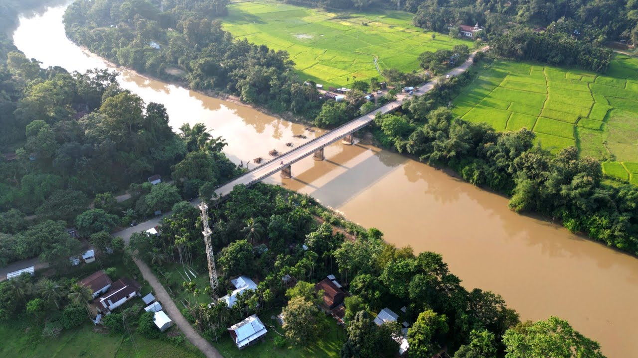 Aerial view of Sibbari, South Garo Hills, Baghmara.