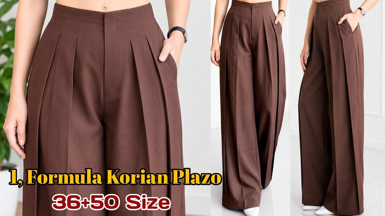 Korean Palazzo Pant Cutting & Stitching| Perfect Pleats 🔥 Elegant Fit | Korean PantCutting