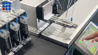 Dispenser & Sprayer (4-line, 1-spray) Demonstration of Dispensing and Spraying