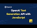 OpenAI Text Generation API with JavaScript | Hindi Tutorial