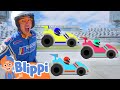 Blippi Drives A Race Car! Brand NEW Race Car Song! | Blippi - Learn Colors and Science