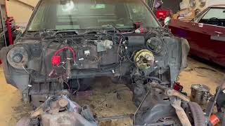 1967 Cadillac Project update!!!  Removal of the front clip, engine and transmission
