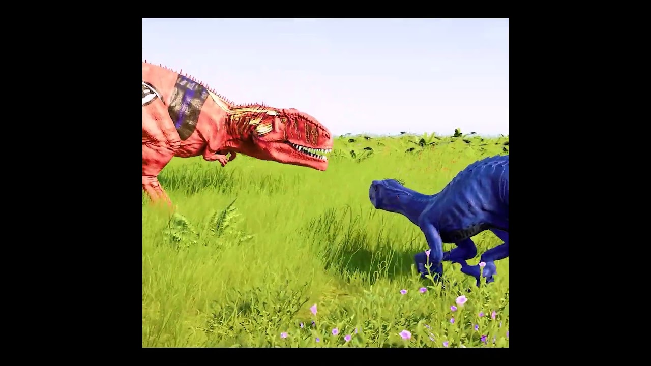 (Jurassic World Evolution🌍)Three head T-Rex VS Among Us & I-Rex,Indoraptor Dinosaurs Fight