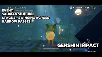 [Genshin Impact Event] Saurian Sojourn - Stage III - Swinging Across Narrow Passes - Day 3 Solution