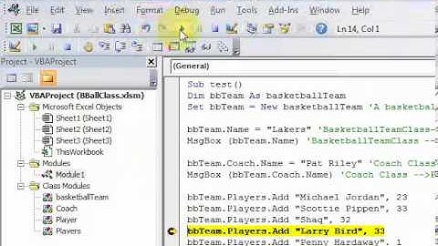 VBA Classes Part 3 - A Basketball Team Class! - Download files at ExcelVBASql.co