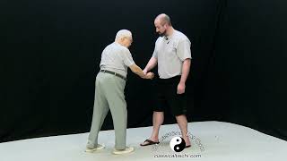Backfoot posture during push hand