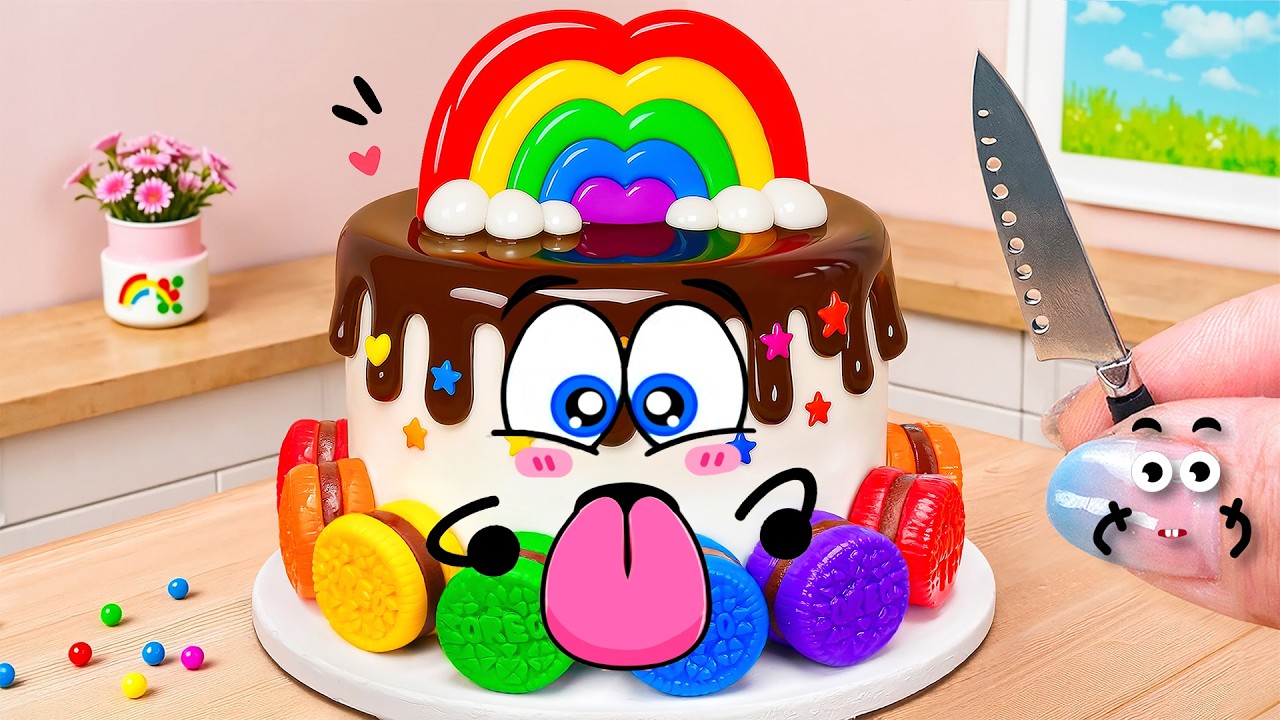 💖 Ultimate Rainbow Oreo Chocolate Cake 🍫Easy & Fun!🍭 Satisfying Doodle Style