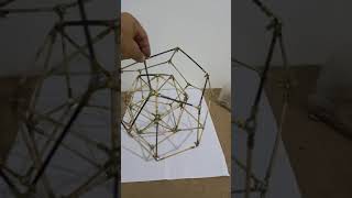 icosahedron inside dodecahedron sculptur with bambu sticks