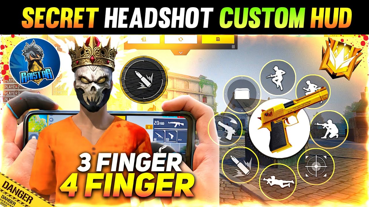 Worlds Best Custom Hud For Headshot 💀⚙️ | Brazilian Players Headshot Setting | 3 Finger Vs 4 Finger