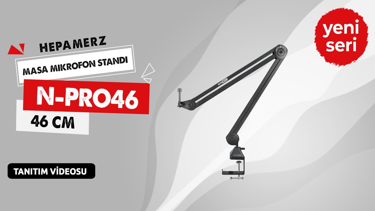 Hepa Merz N-PRO46 Yüksek Kaliteli Stüdyo Tipi Masa Mikrofon Standı