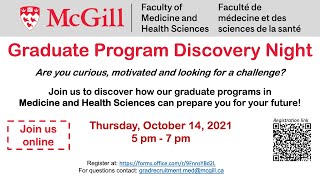 Faculty of Medicine & Health Sciences - Graduate Program Discovery Night