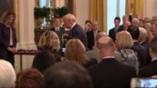 Trump awards medals to Jon Voight, Alison Krauss