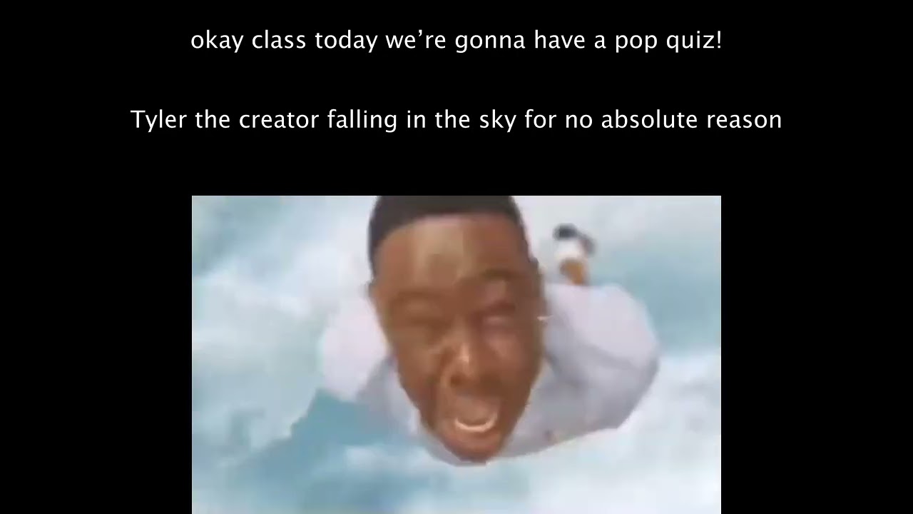 Tyler the creator falling in the sky, for no absolute reason ￼