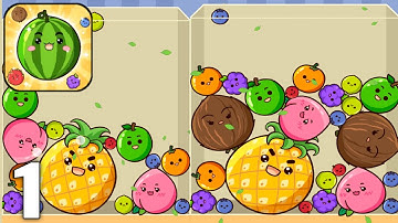 Fruit Merge : Juicy Drop Game - Gameplay Walkthrough Part 1 All Levels (Android & iOS)
