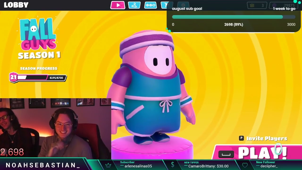Noah Sebastian 20200826 Nick's first time playing Fall Out Guys 🥴 🍷 AUGUST SUB GOAL 3k - Twitch