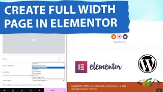 how to create full width page in elementor wordpress | full-width