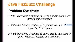 Java one of the popular interview challenges, the FizzBuzz Challenge