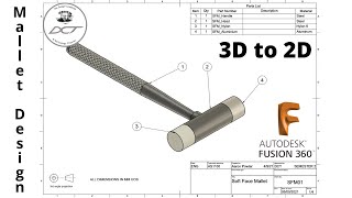 Fusion360 Modelling & Drawing Tutorial 5 - Soft Face Mallet screenshot 4