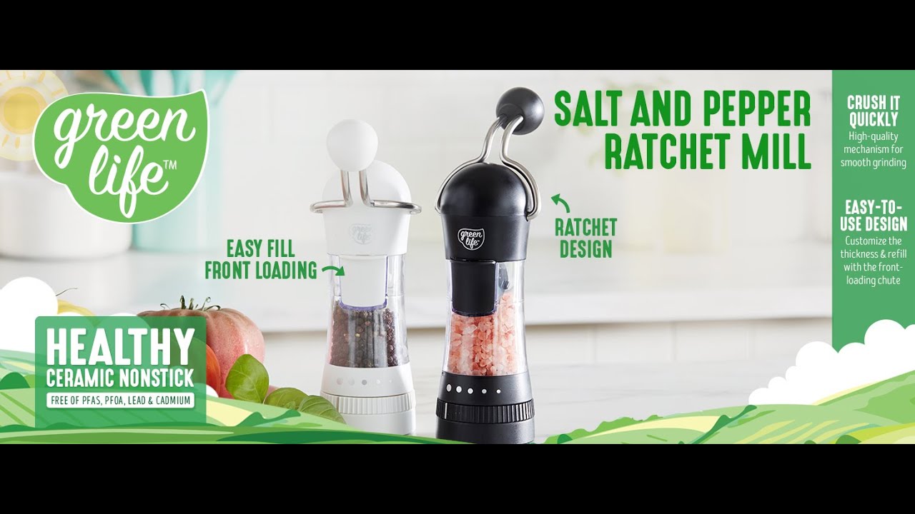 GreenLife Salt and Pepper Ratchet Mill | Black
