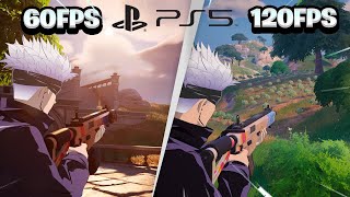 Fortnite Chapter 5 Season 2 120FPS vs 60FPS Gameplay on PS5 (Graphics Difference)