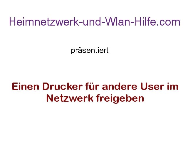 Einen Drucker Fur Andere Computer Im Netzwerk Freigeben Youtube