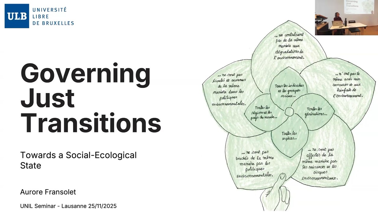 Gouverner les transitions justes. Vers l’État social-écologique -  Dre. Aurore Fransolet (ULB)