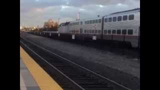 CALTRAIN Southbound Caltrain meets incoming ACE train at Sant Clara, California.3gp