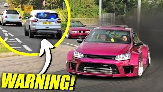 German Cars vs. UNMARKED Police Arriving at a Car Show!