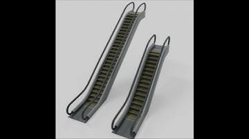 Escalator modular animated 3d model showcase