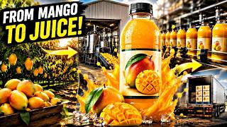 How Mango Juice Is Made in a Factory 🥭 | From Fresh Mangoes to Bottles