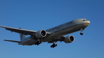 AMAZING Etihad 777-300ER Landing (old Livery)