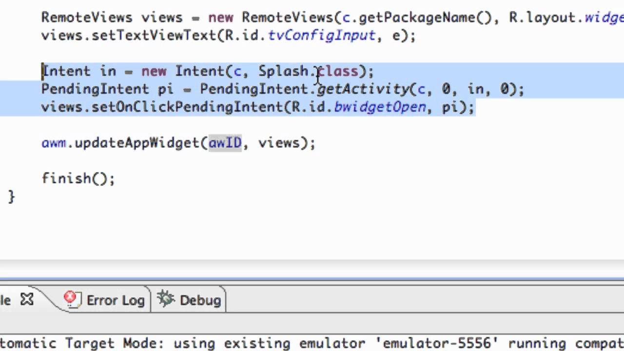Android Application Development Tutorial 167 PendingIntent and widget ...