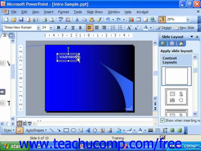 PowerPoint 2003 Tutorial Resizing Text Boxes & Placeholders