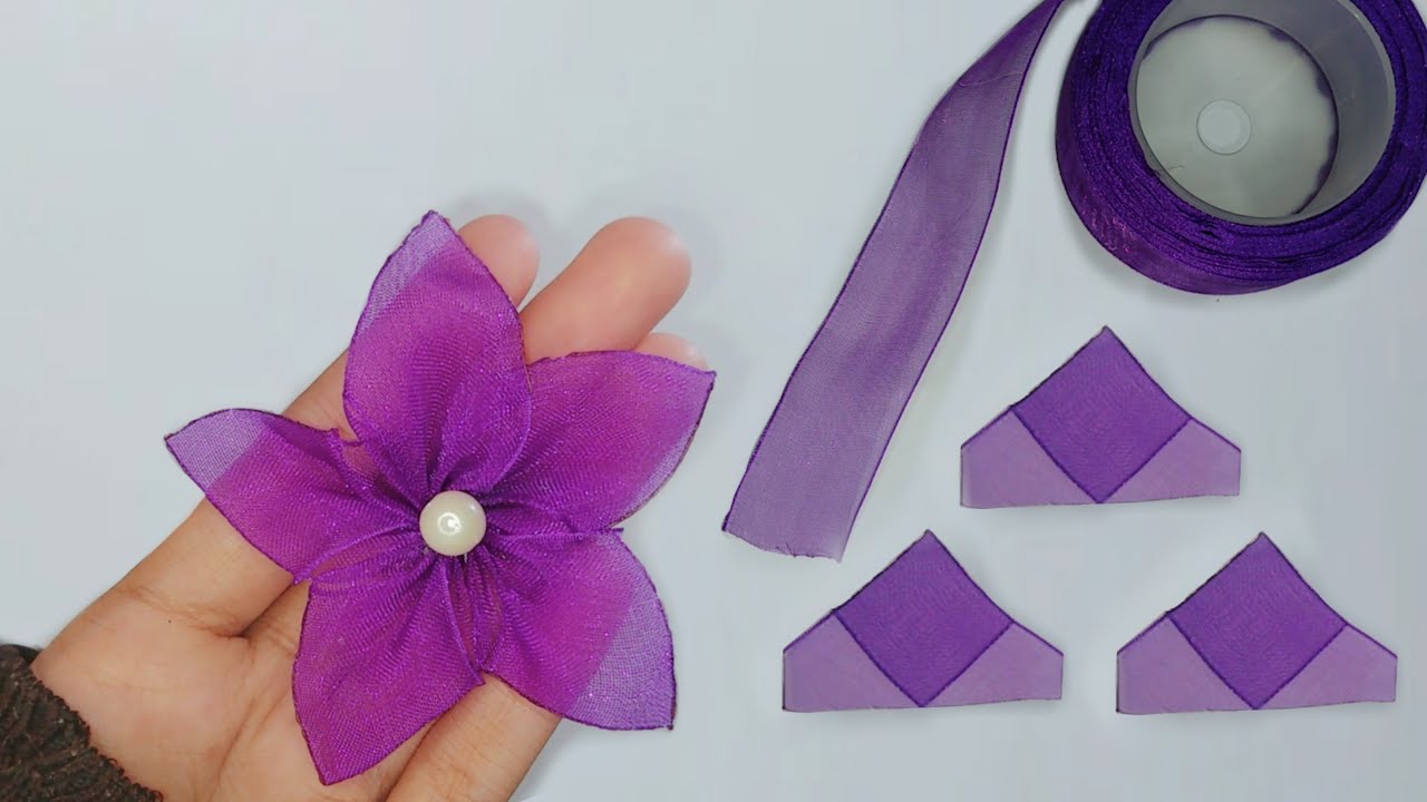 DIY Organza Ribbon Flowers Amazing Ribbon Flower Work Flores de