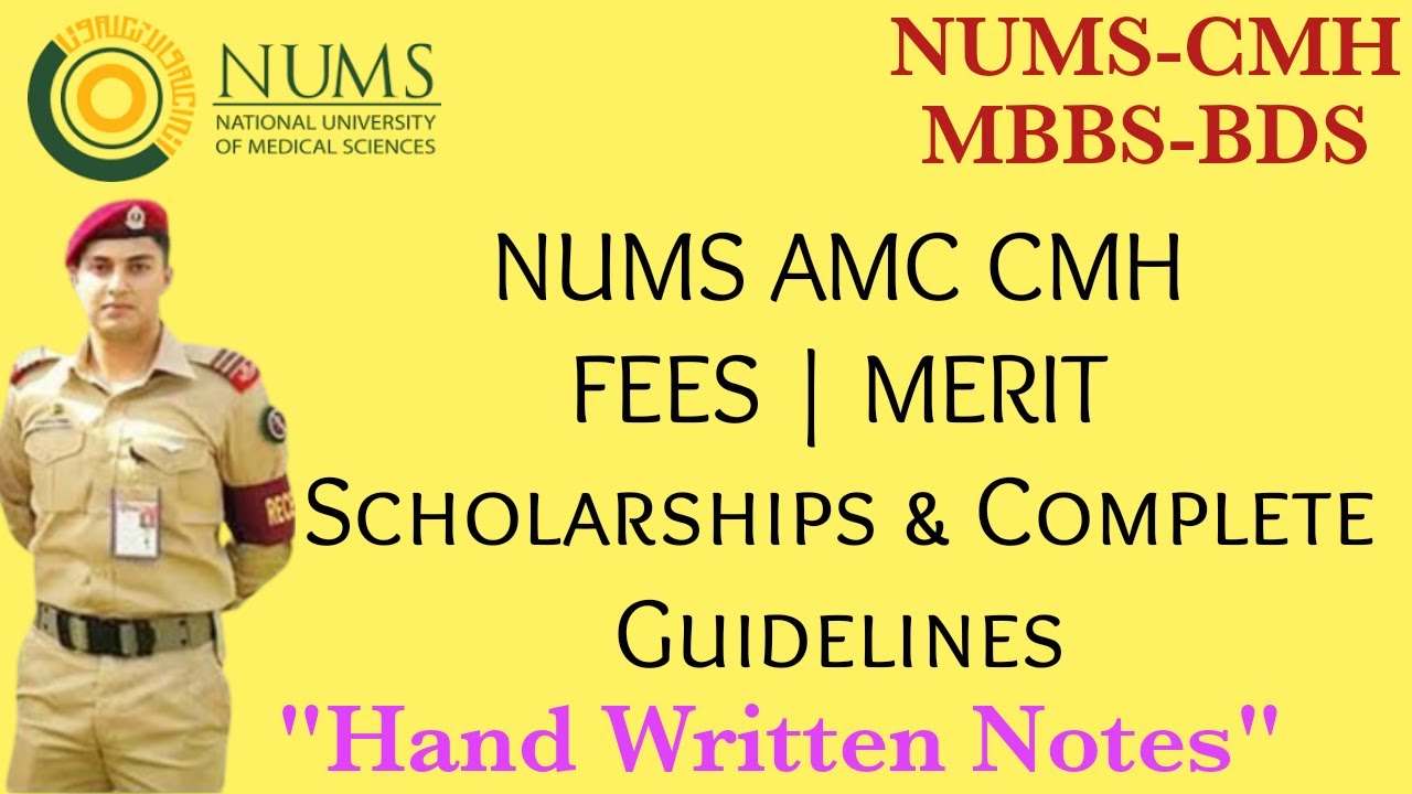 NUMS-AMC-CMH Fees Merit & Aggregate for 2020 MBBS/BDS 