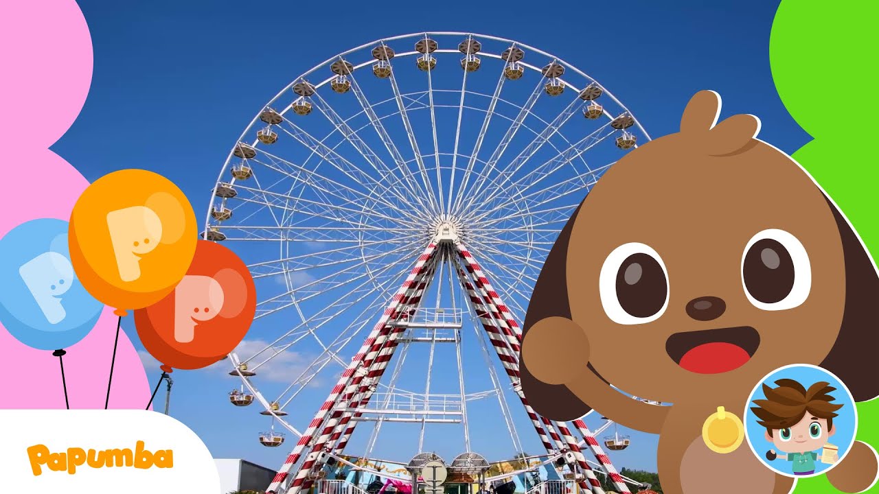 VISITA AL PARQUE DE DIVERSIONES: MONTAÑA RUSA, NORIA Y MÁS🎡 | Videos educativos para niños | Papumba