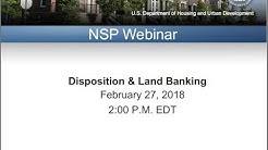 NSP Land Banks - Formal and Informal: Property Disposition Strategies