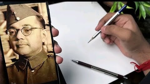 How To Draw Netaji Subhash Chandra Bose, Netaji Drawing, Step by step