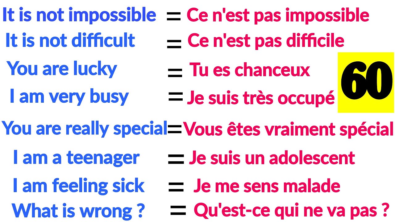 Anglais Facile Pour Débutant 60 Phrases Simples et Hyper Utiles pour